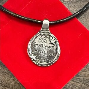 Silver Pendant Necklace with Inspirational Quote